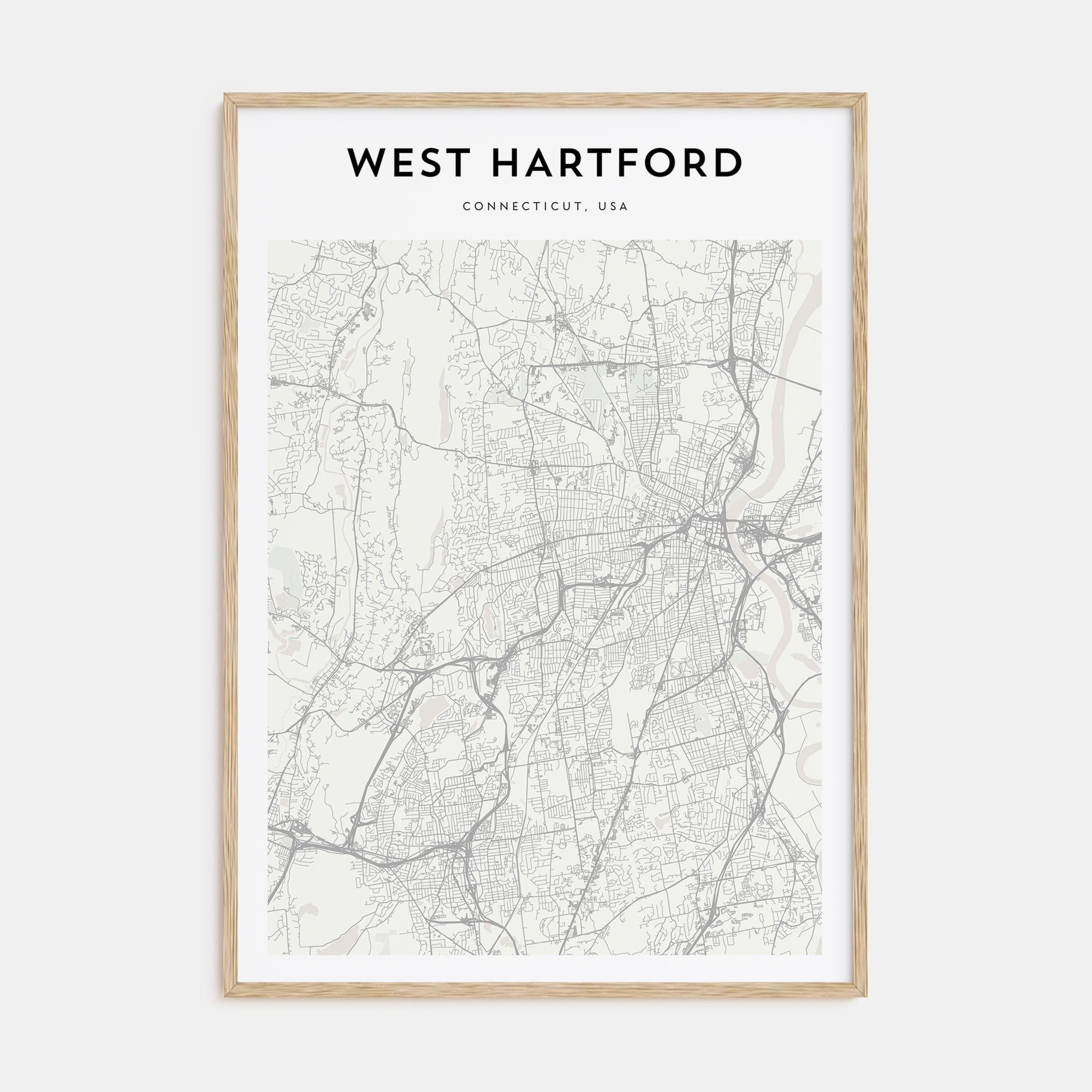 West Hartford Map Portrait Poster