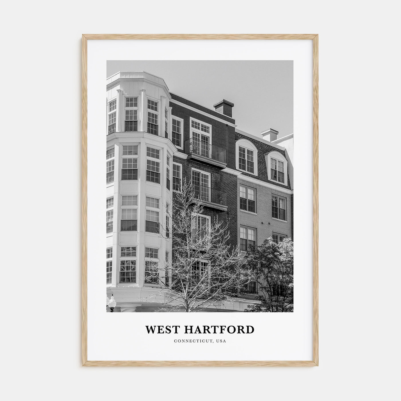 West Hartford Portrait B&W Poster