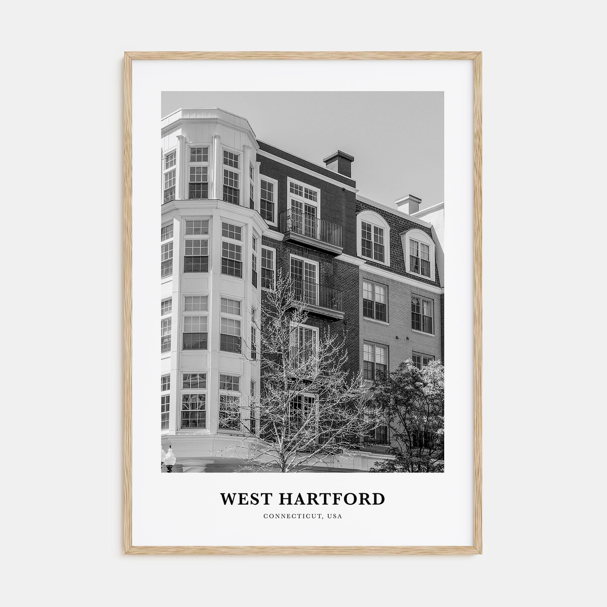 West Hartford Portrait B&W Poster