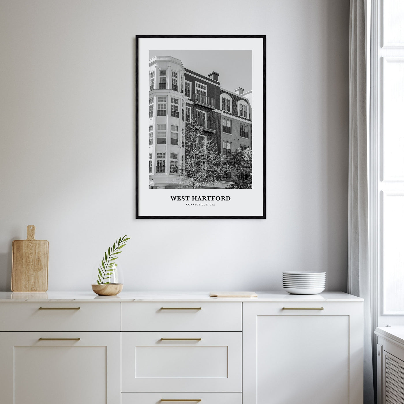 West Hartford Portrait B&W Poster