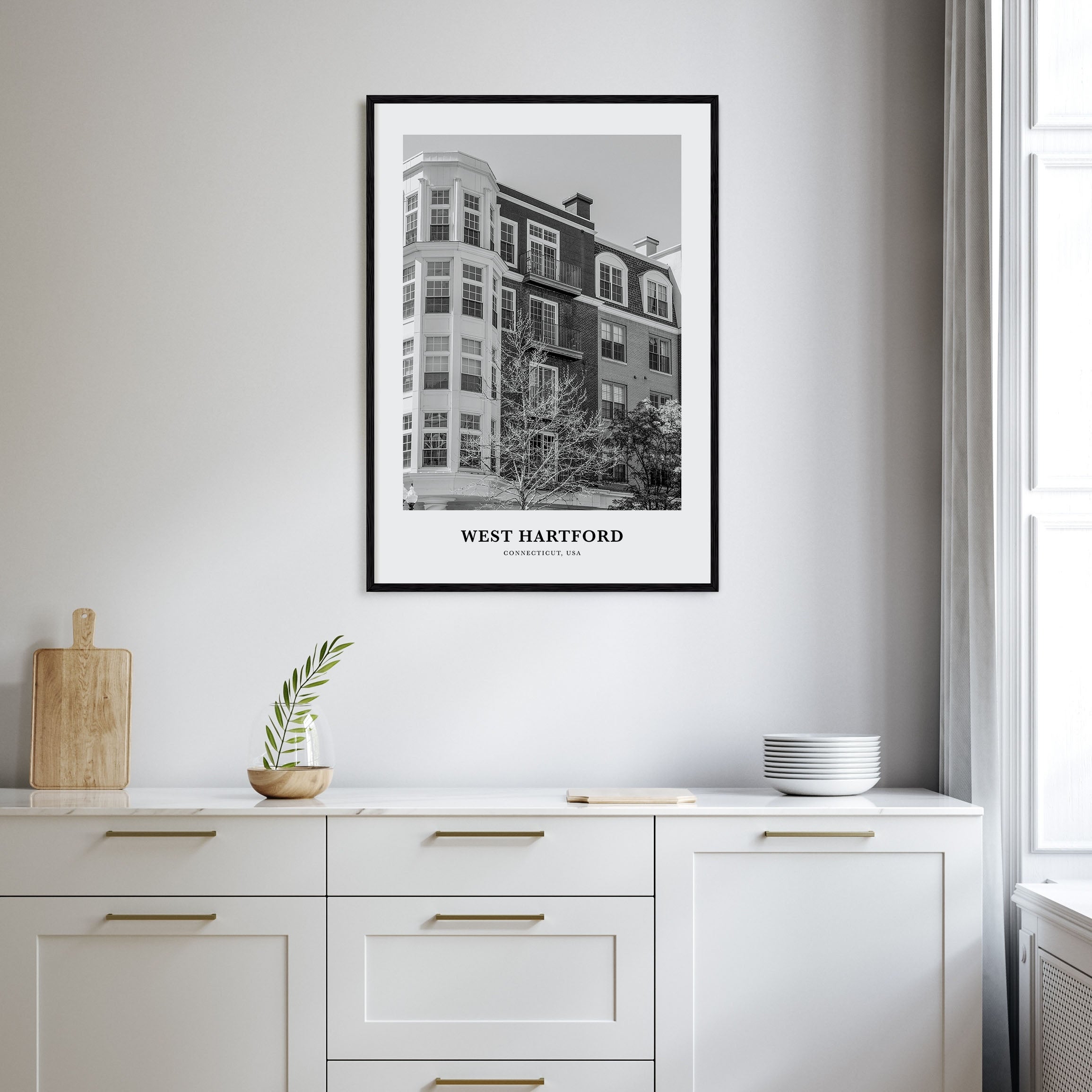 West Hartford Portrait B&W Poster