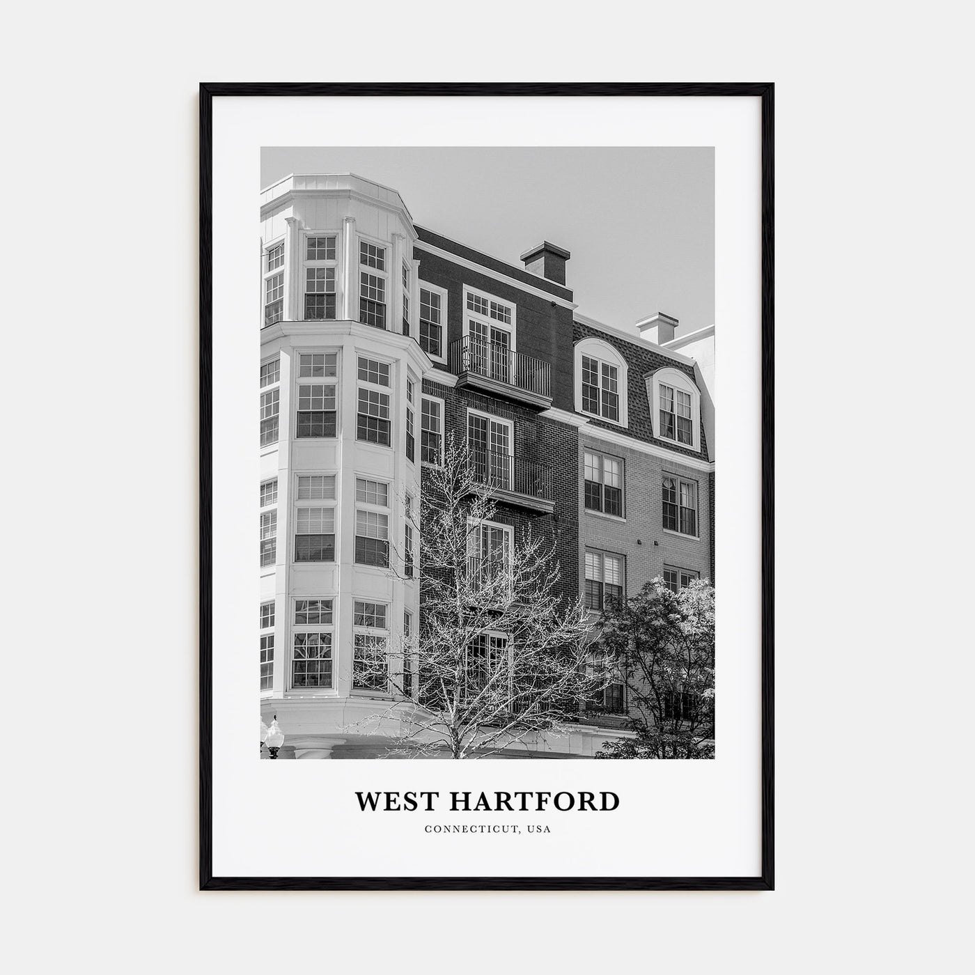 West Hartford Portrait B&W Poster