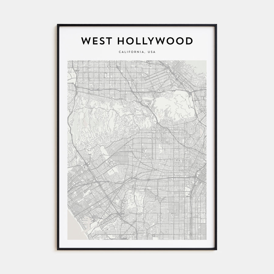 West Hollywood Map Portrait Poster