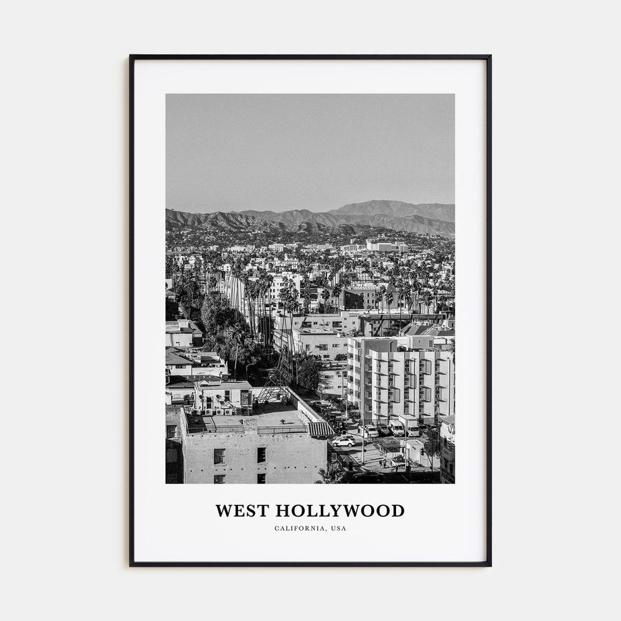 West Hollywood Portrait B&W Poster