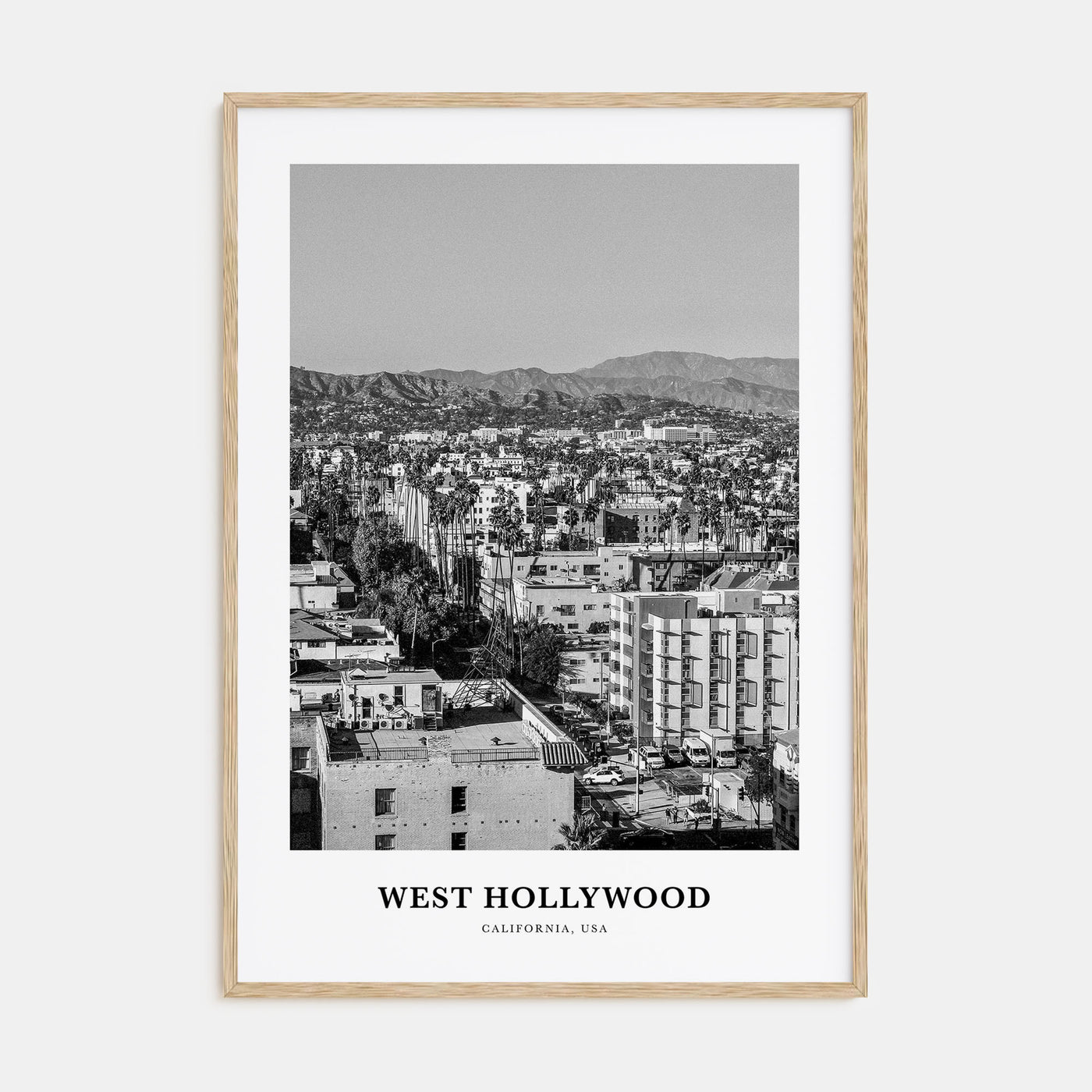 West Hollywood Portrait B&W Poster