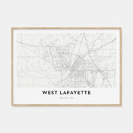 West Lafayette Map Landscape Poster