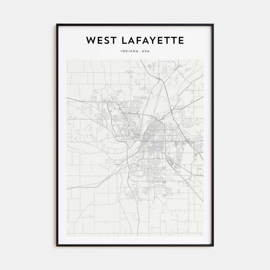 West Lafayette Map Portrait Poster
