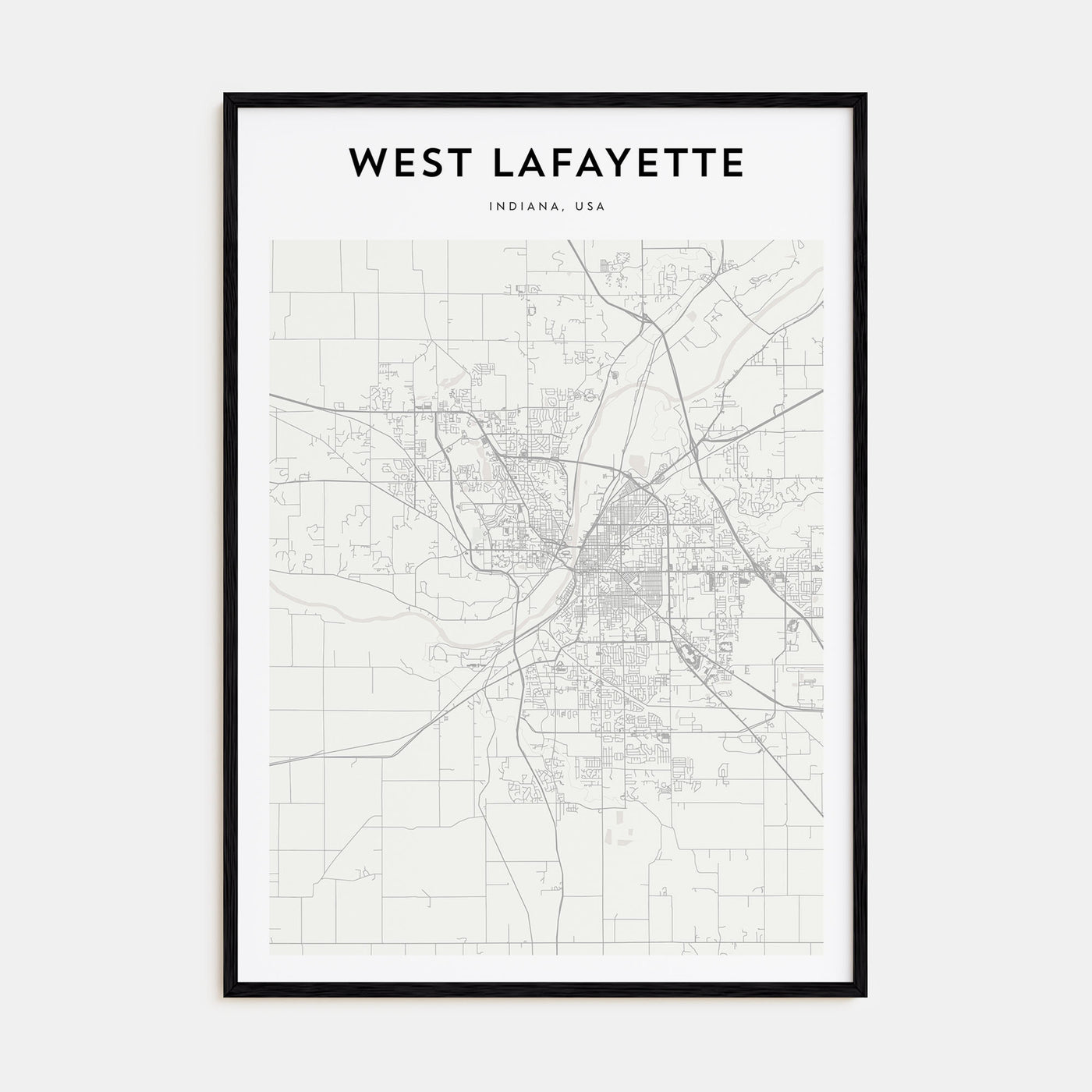 West Lafayette Map Portrait Poster