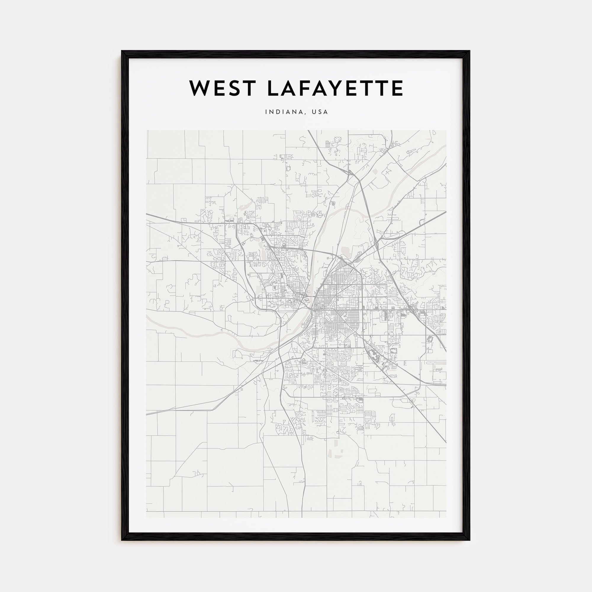 West Lafayette Map Portrait Poster