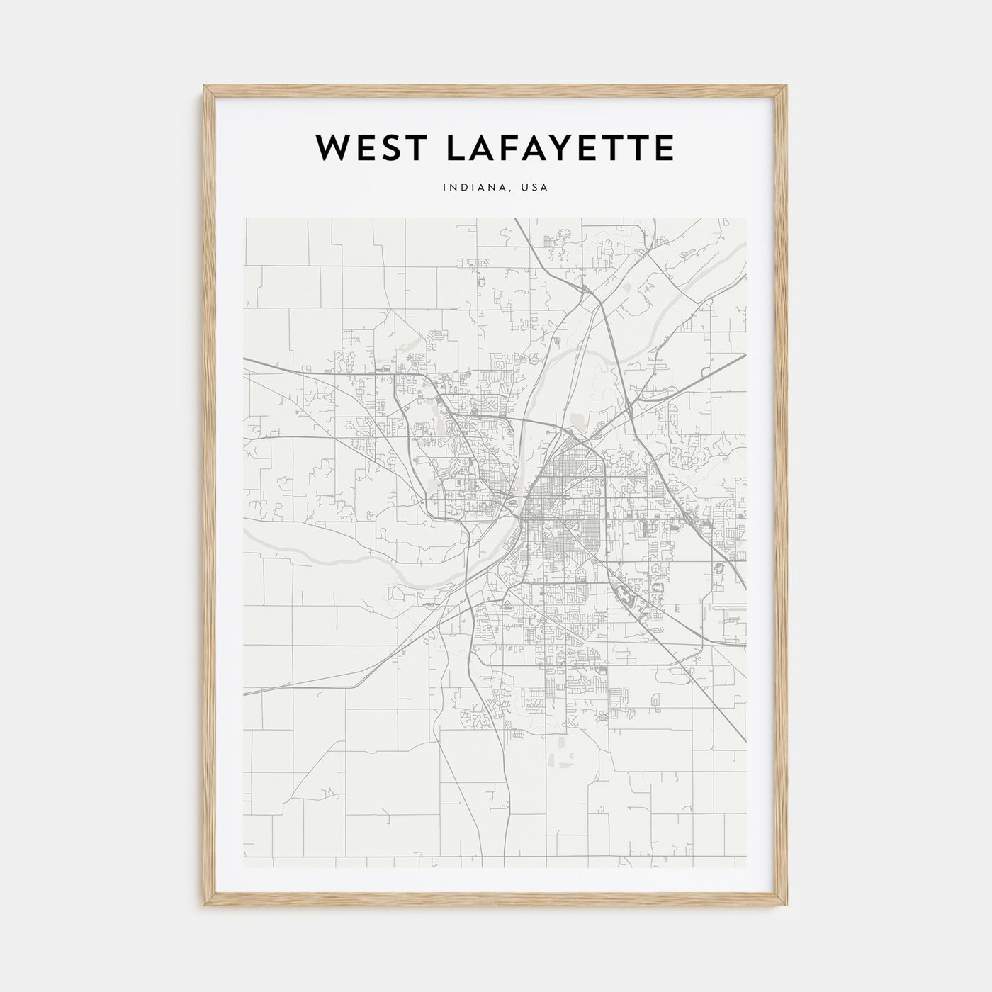 West Lafayette Map Portrait Poster