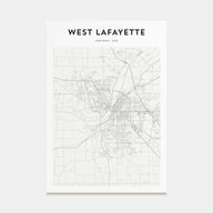 West Lafayette Map Portrait Poster