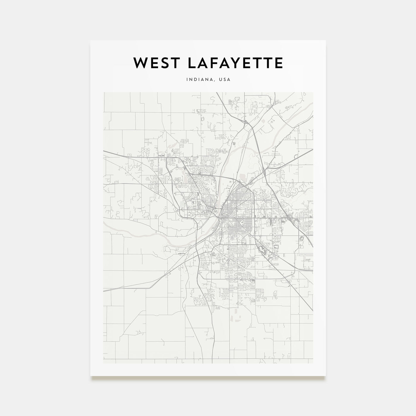 West Lafayette Map Portrait Poster