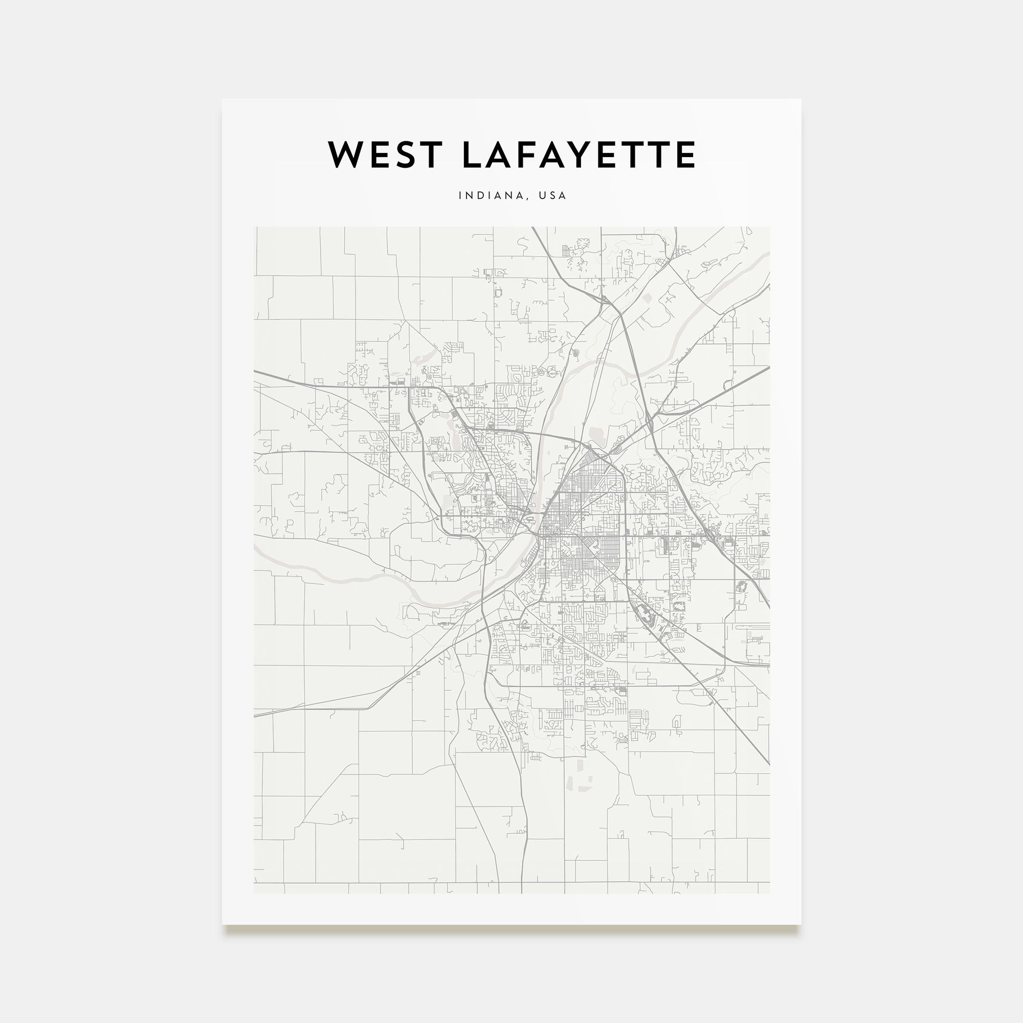 West Lafayette Map Portrait Poster