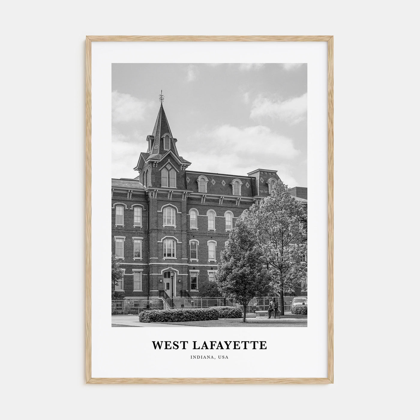 West Lafayette Portrait B&W Poster