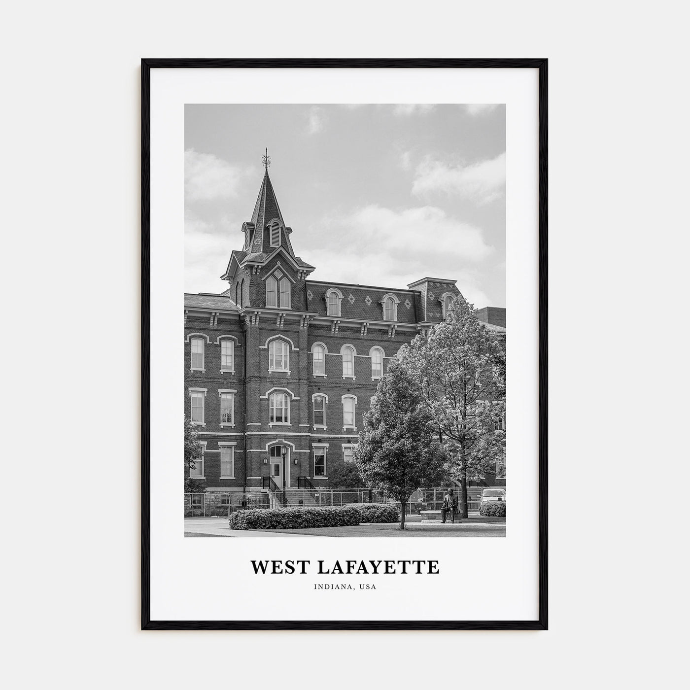 West Lafayette Portrait B&W Poster