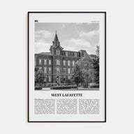 West Lafayette Travel B&W Poster