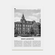 West Lafayette Travel B&W Poster