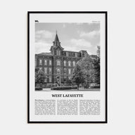 West Lafayette Travel B&W Poster