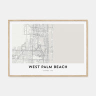 West Palm Beach Map Landscape Poster