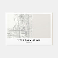 West Palm Beach Map Landscape Poster