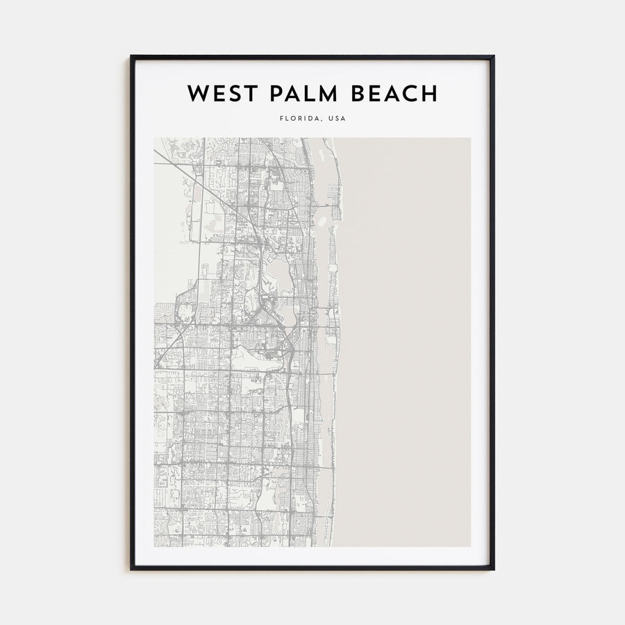 West Palm Beach Map Portrait Poster