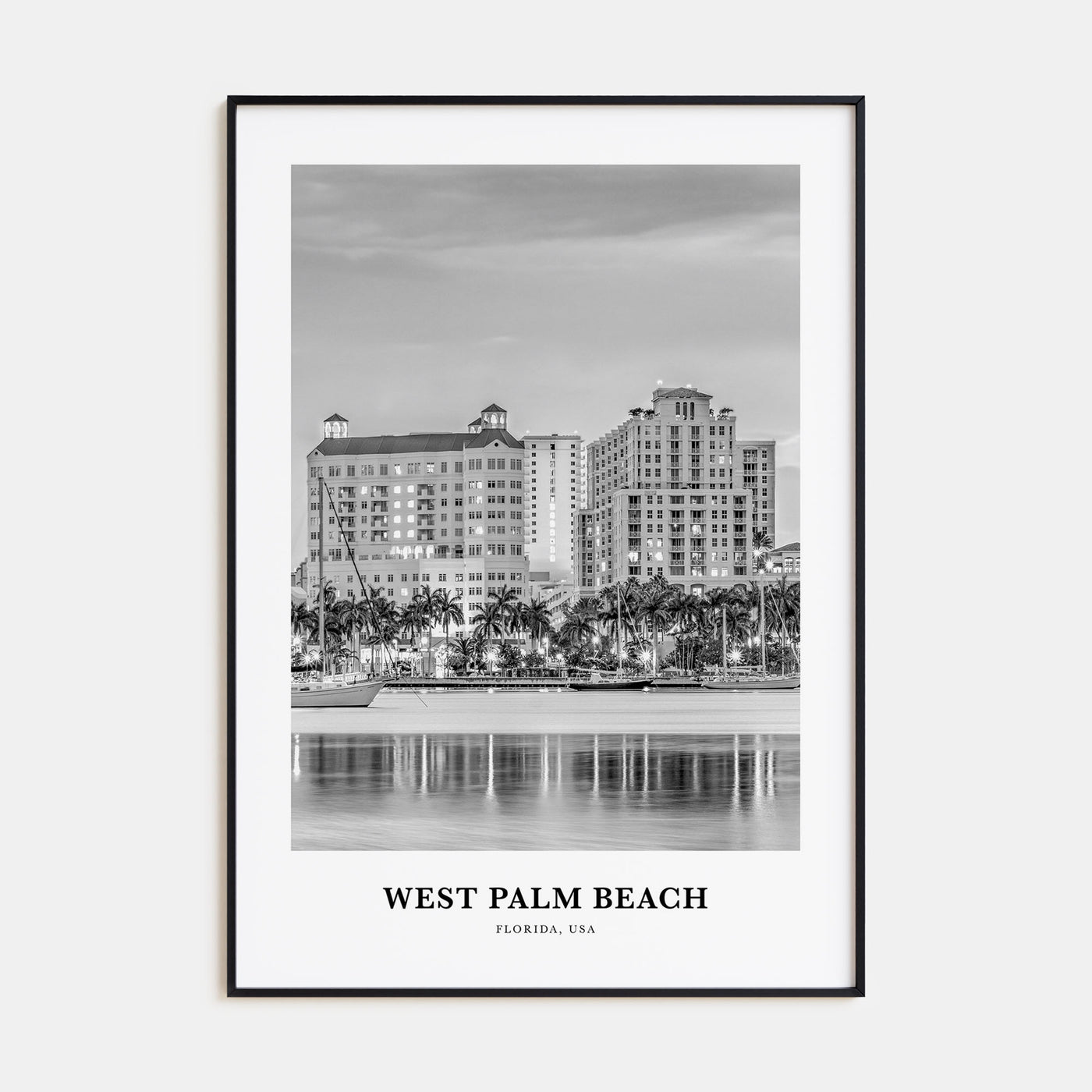 West Palm Beach Portrait B&W No 2 Poster