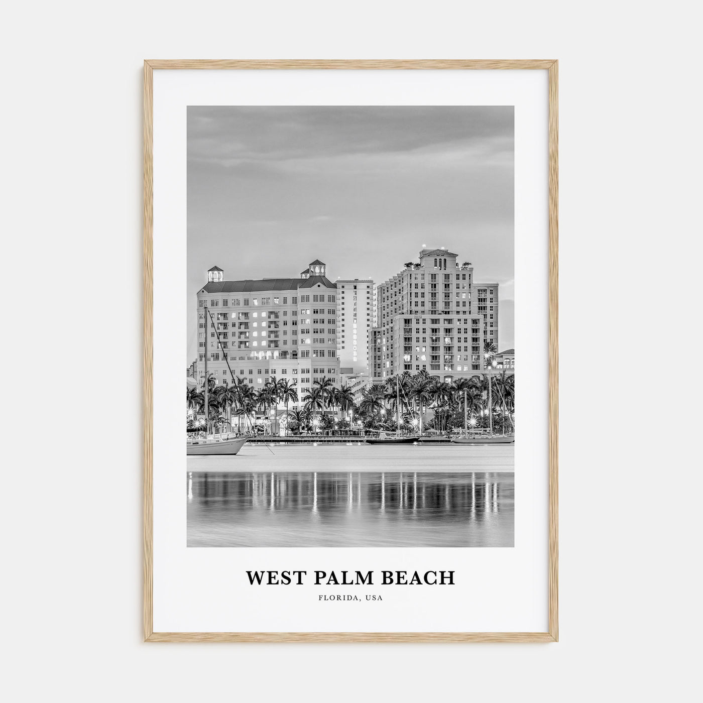West Palm Beach Portrait B&W No 2 Poster