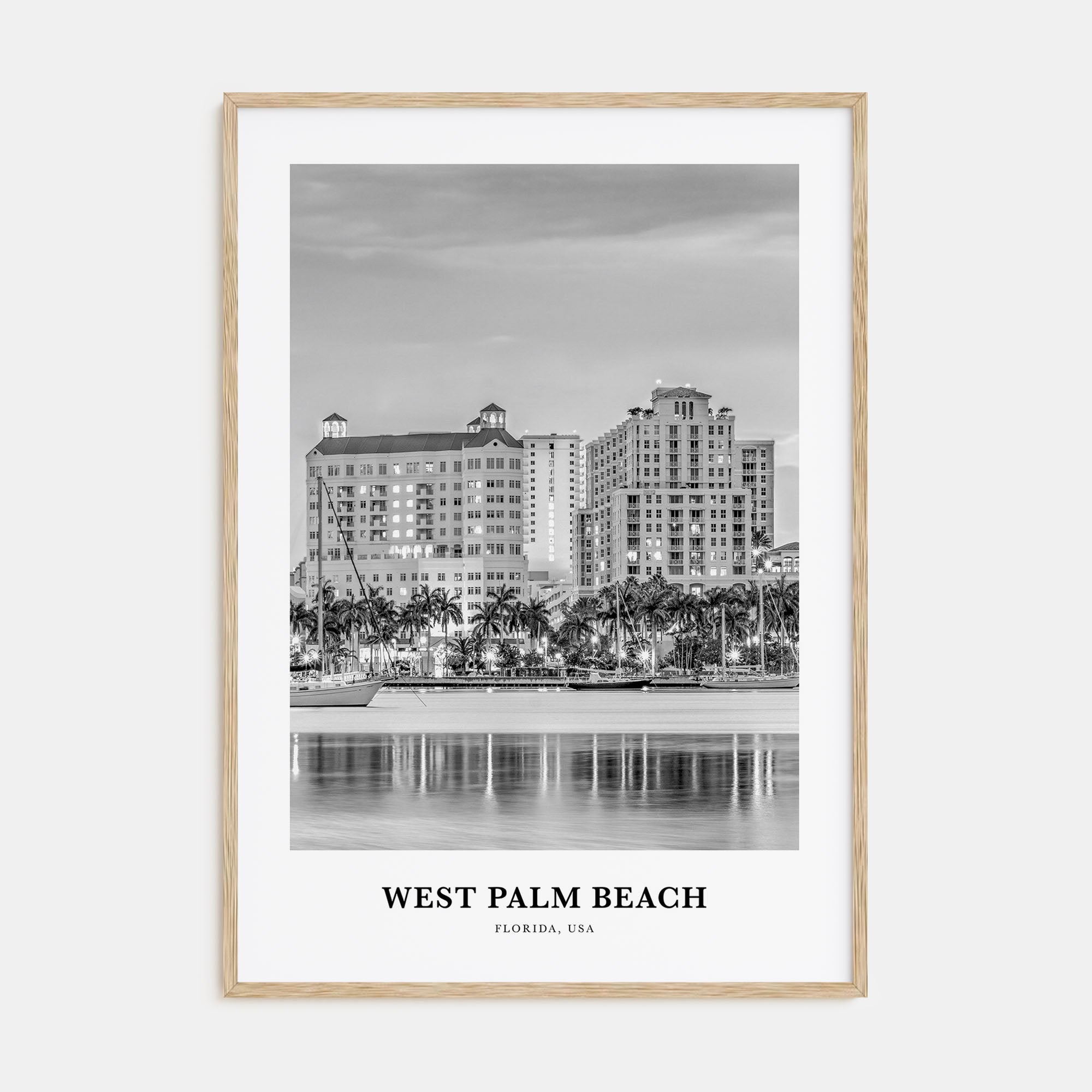 West Palm Beach Portrait B&W No 2 Poster