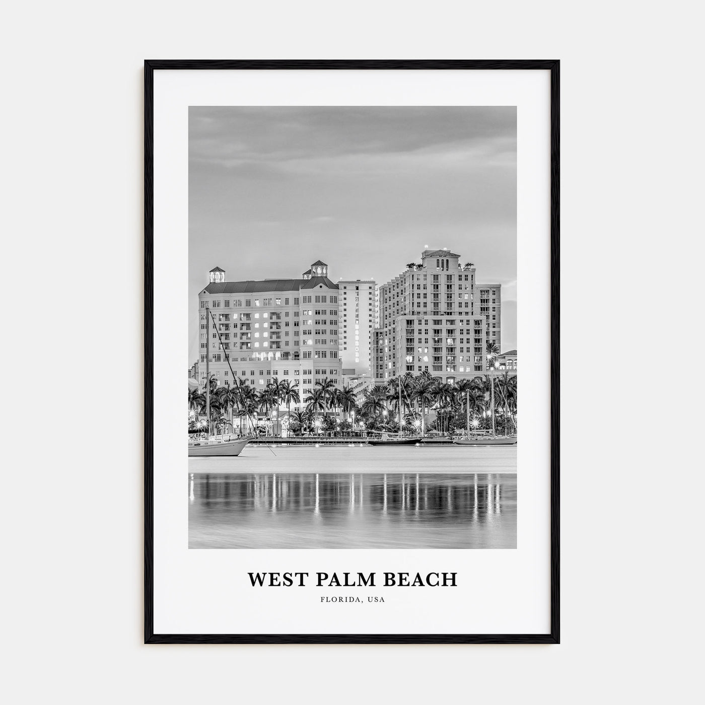 West Palm Beach Portrait B&W No 2 Poster
