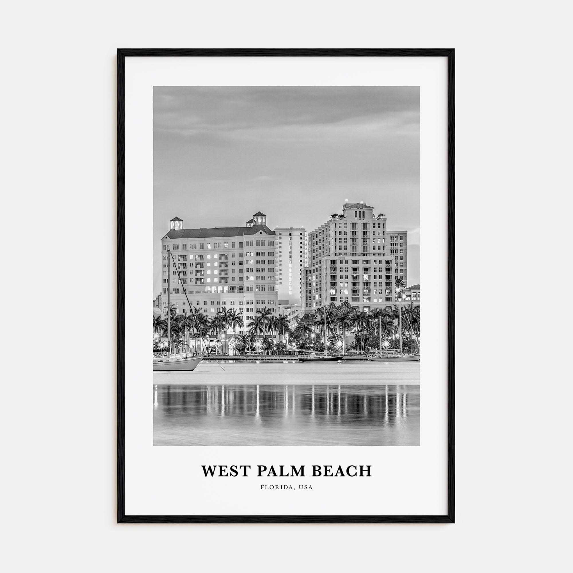 West Palm Beach Portrait B&W No 2 Poster