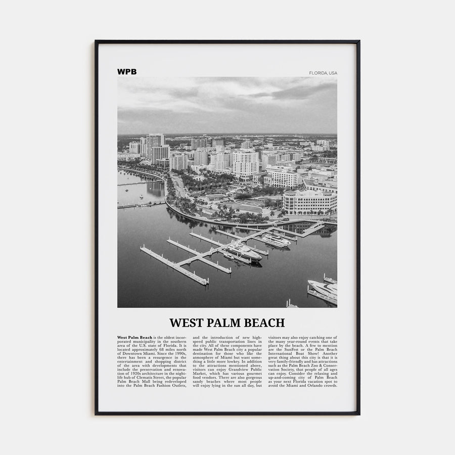 West Palm Beach Travel B&W No 1 Poster