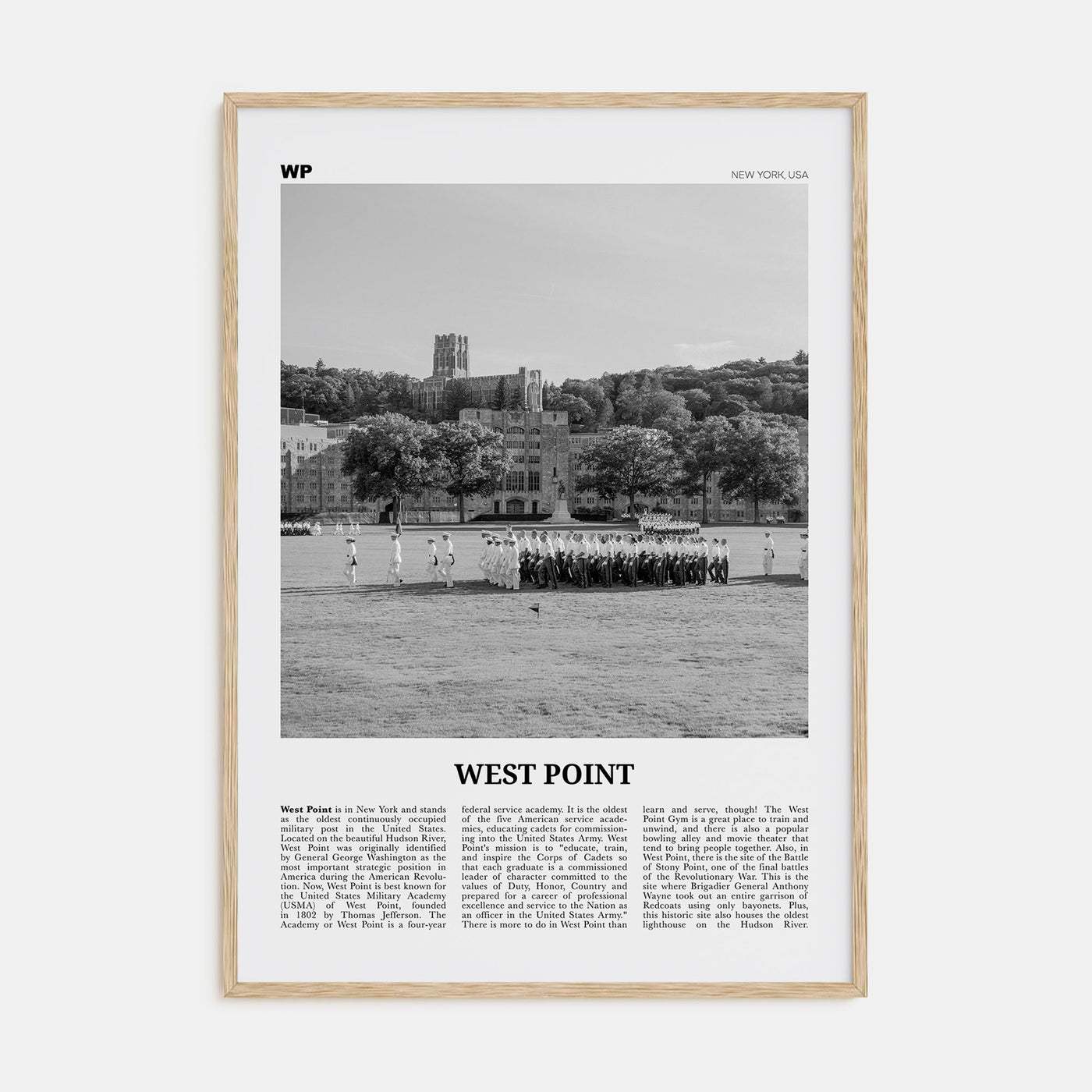 West Point Travel B&W Poster