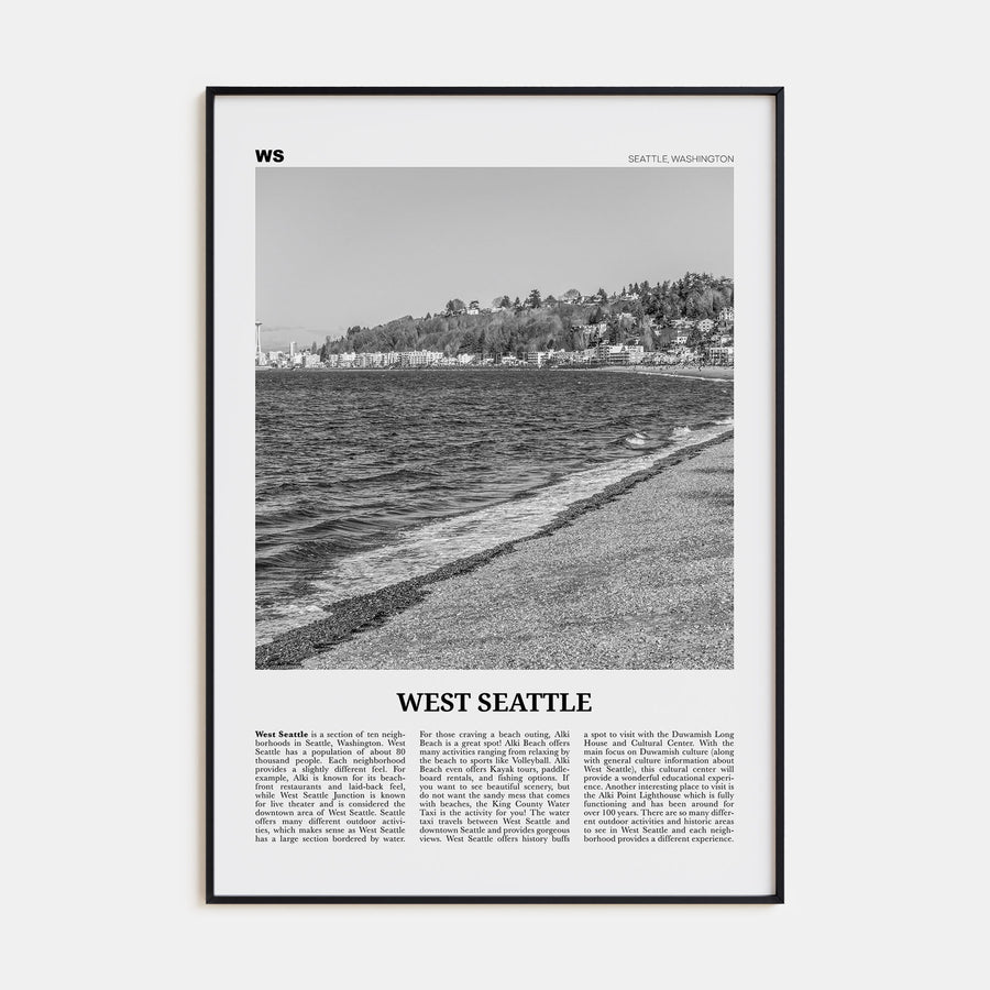 West Seattle Travel B&W Poster