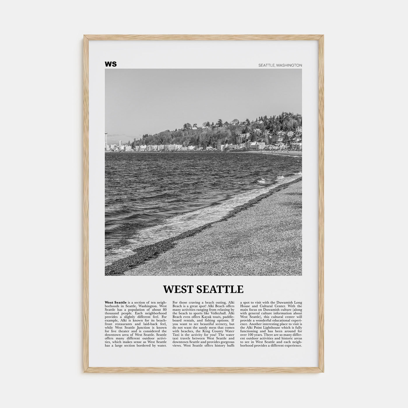 West Seattle Travel B&W Poster