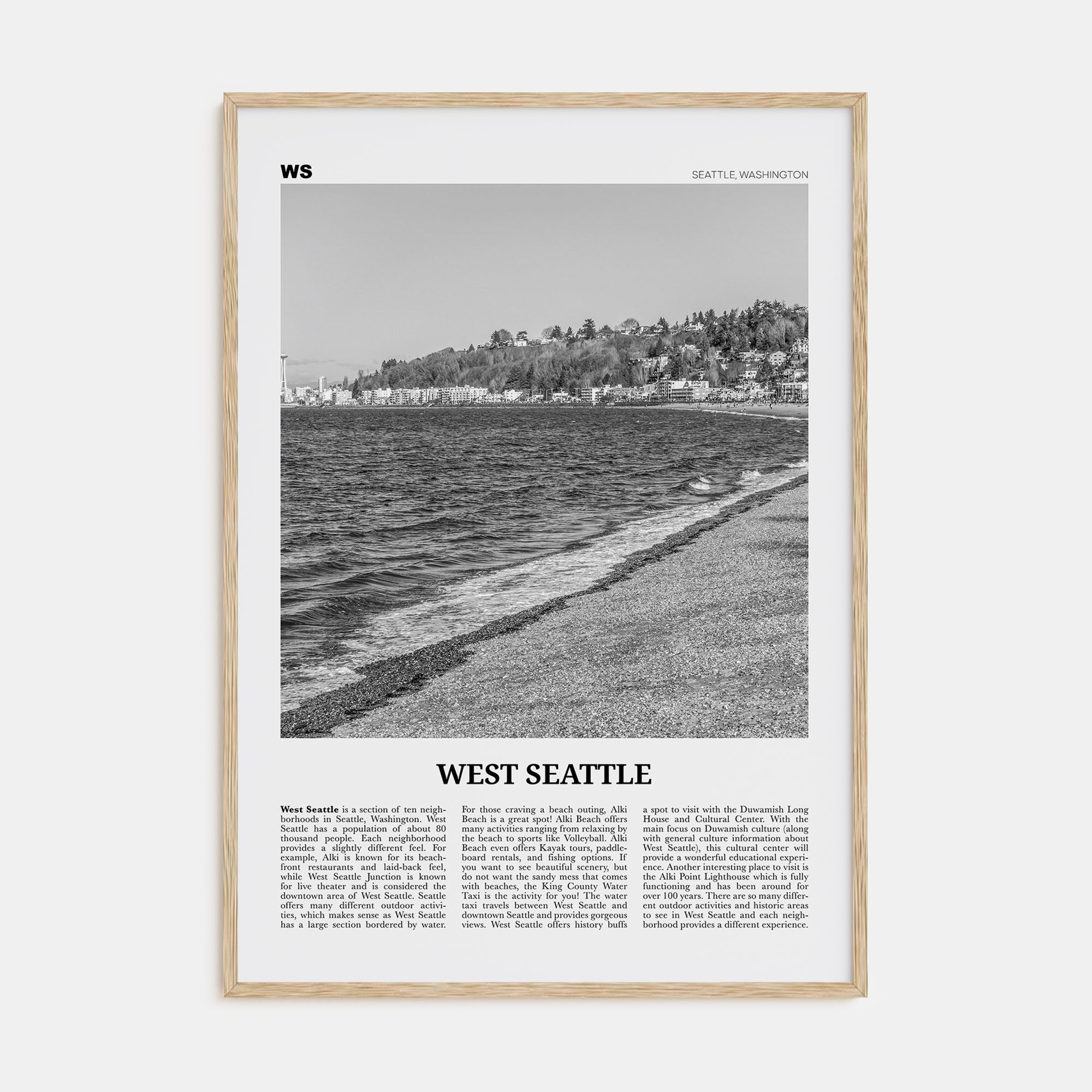 West Seattle Travel B&W Poster