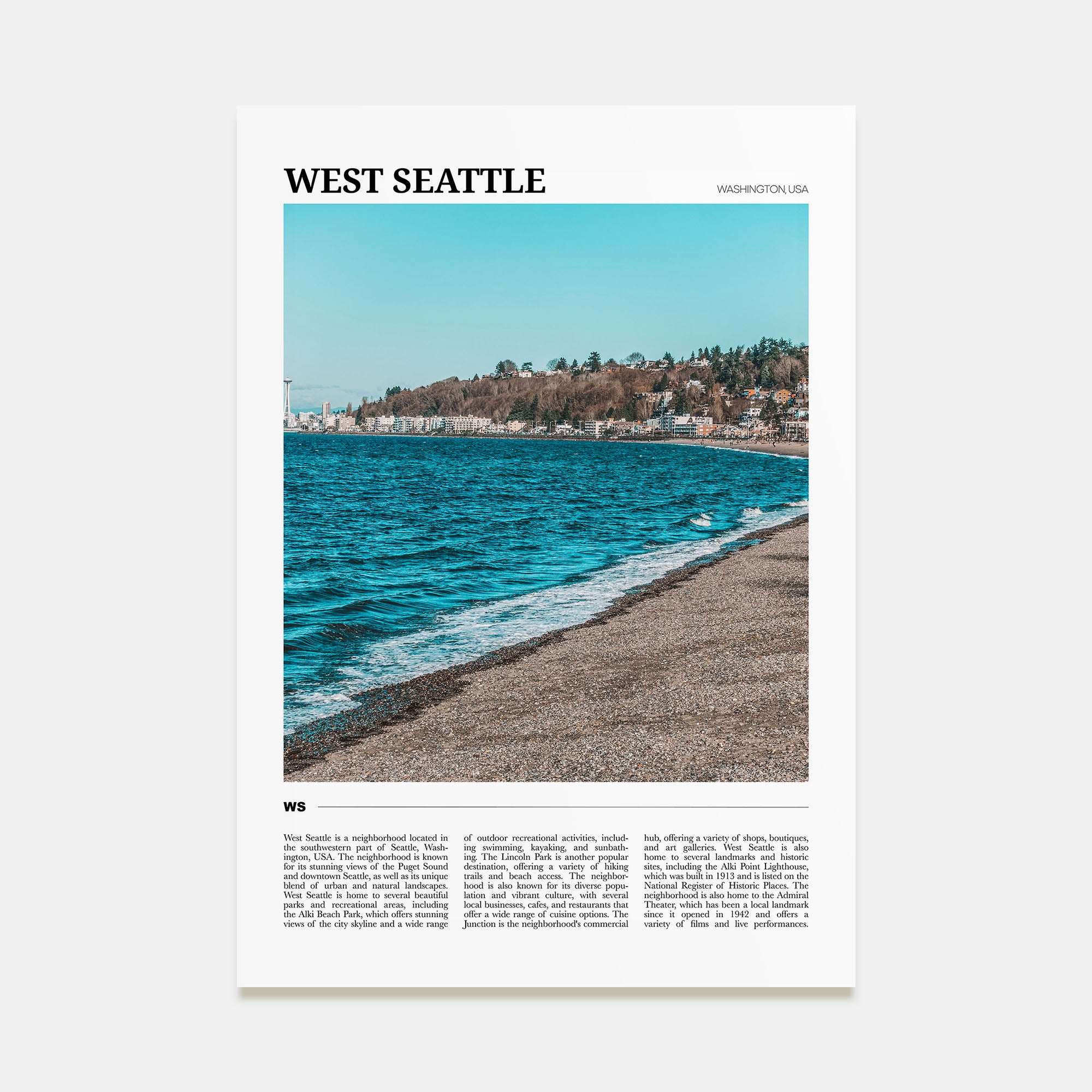 West Seattle Travel Color Poster