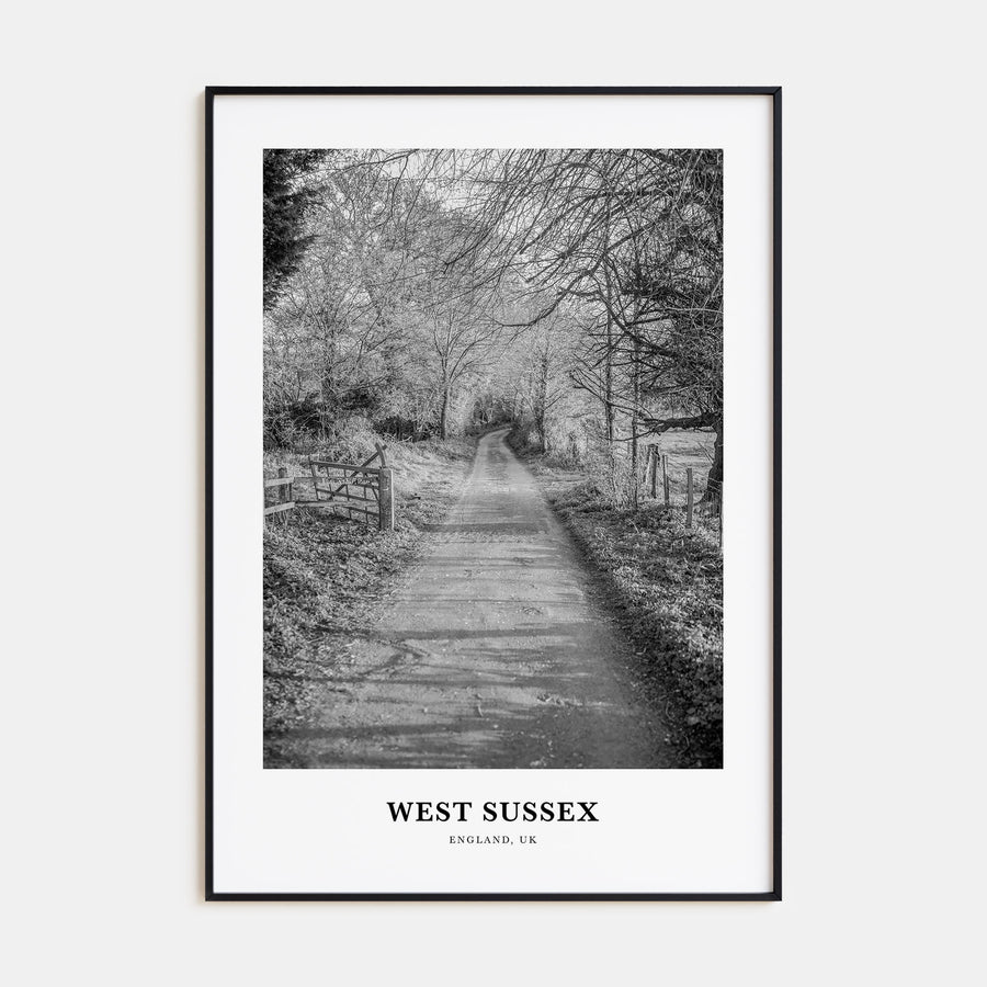 West Sussex Portrait B&W Poster