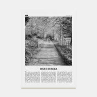 West Sussex Travel B&W Poster