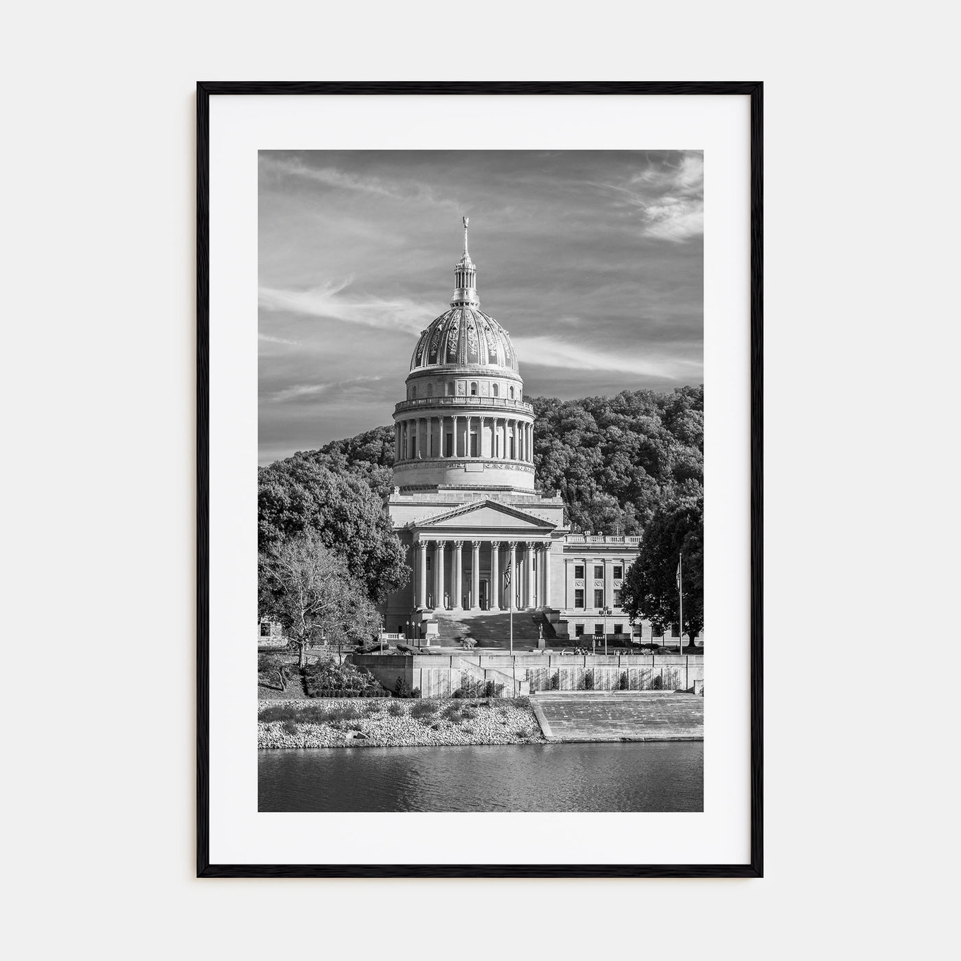 West Virginia Photo B&W Poster