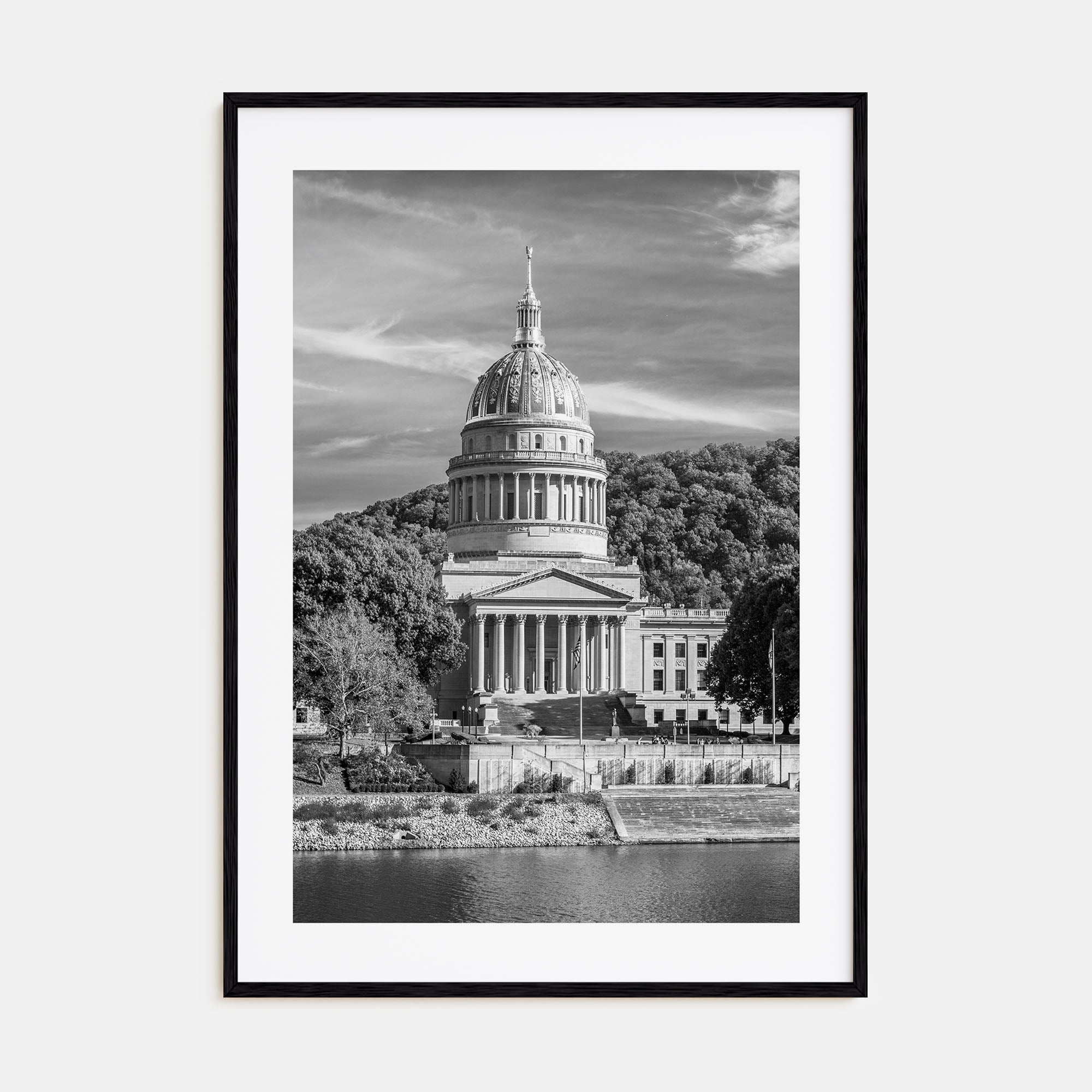 West Virginia Photo B&W Poster