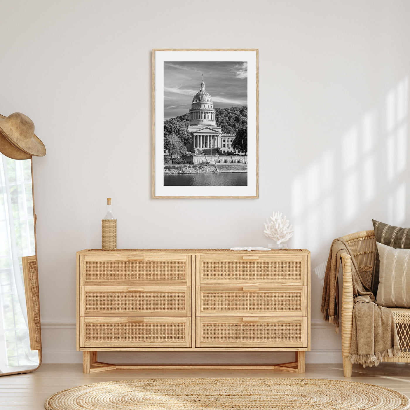 West Virginia Photo B&W Poster