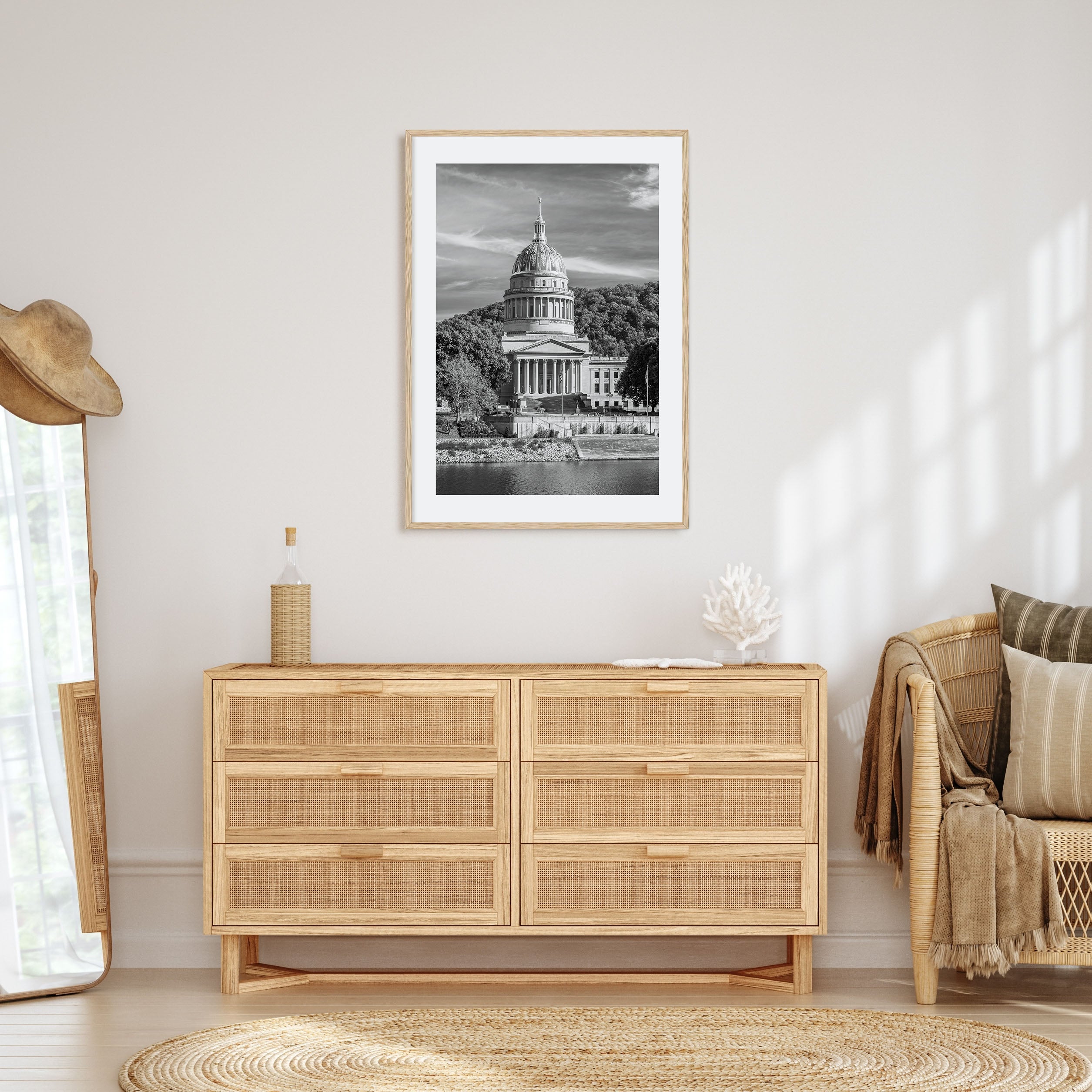 West Virginia Photo B&W Poster