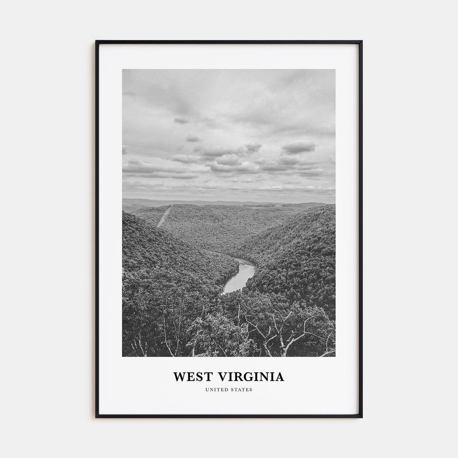 West Virginia Portrait B&W Poster