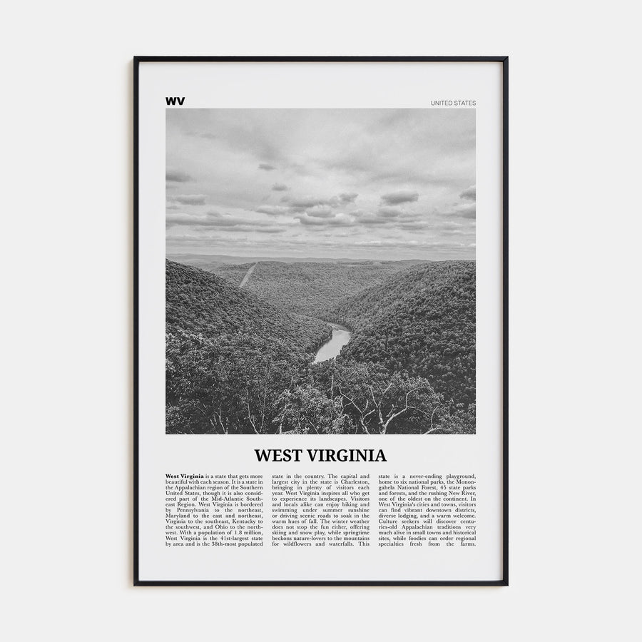 West Virginia Travel B&W No 1 Poster