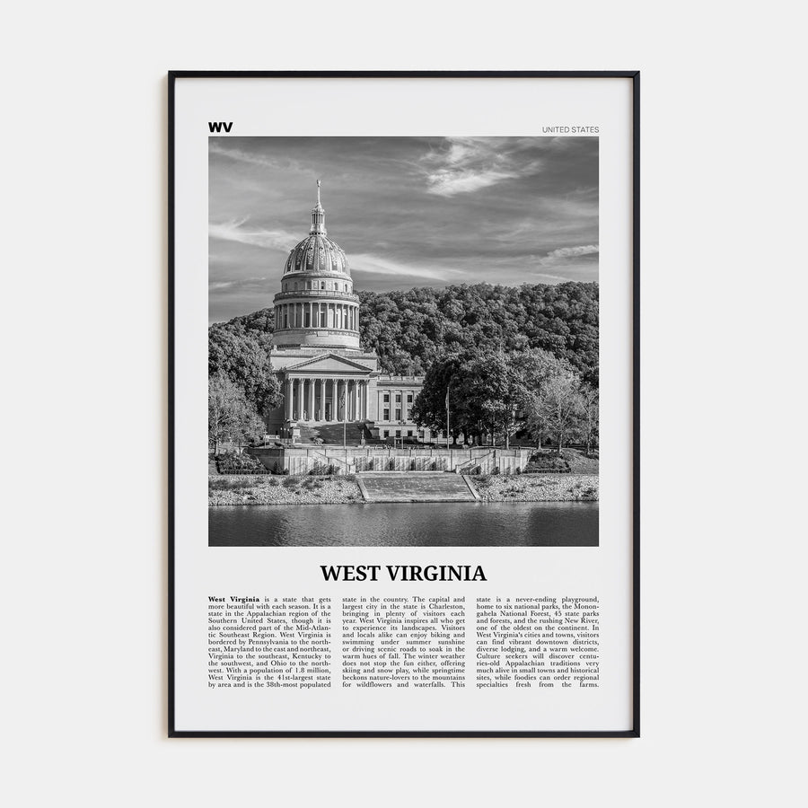 West Virginia Travel B&W No 2 Poster