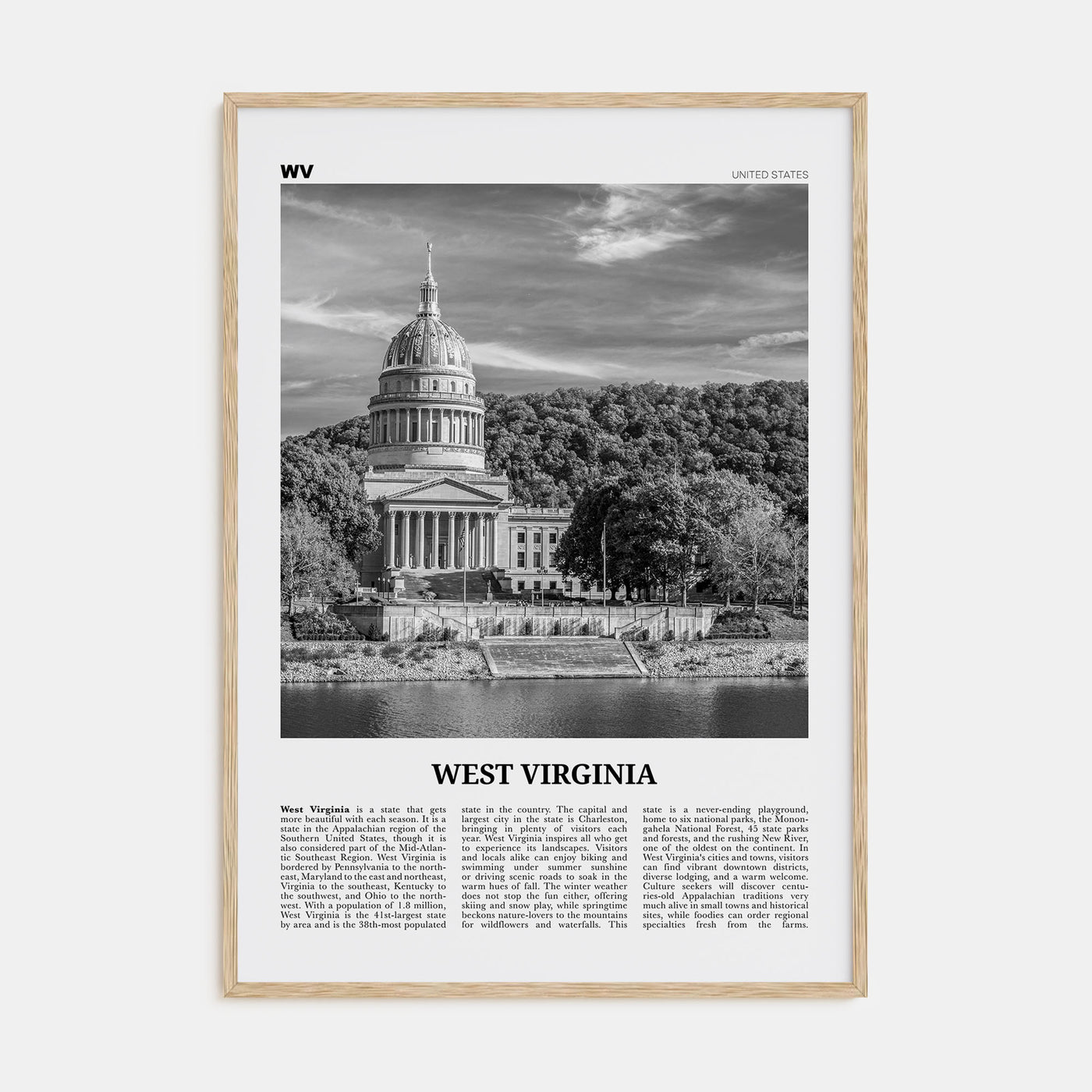 West Virginia Travel B&W No 2 Poster