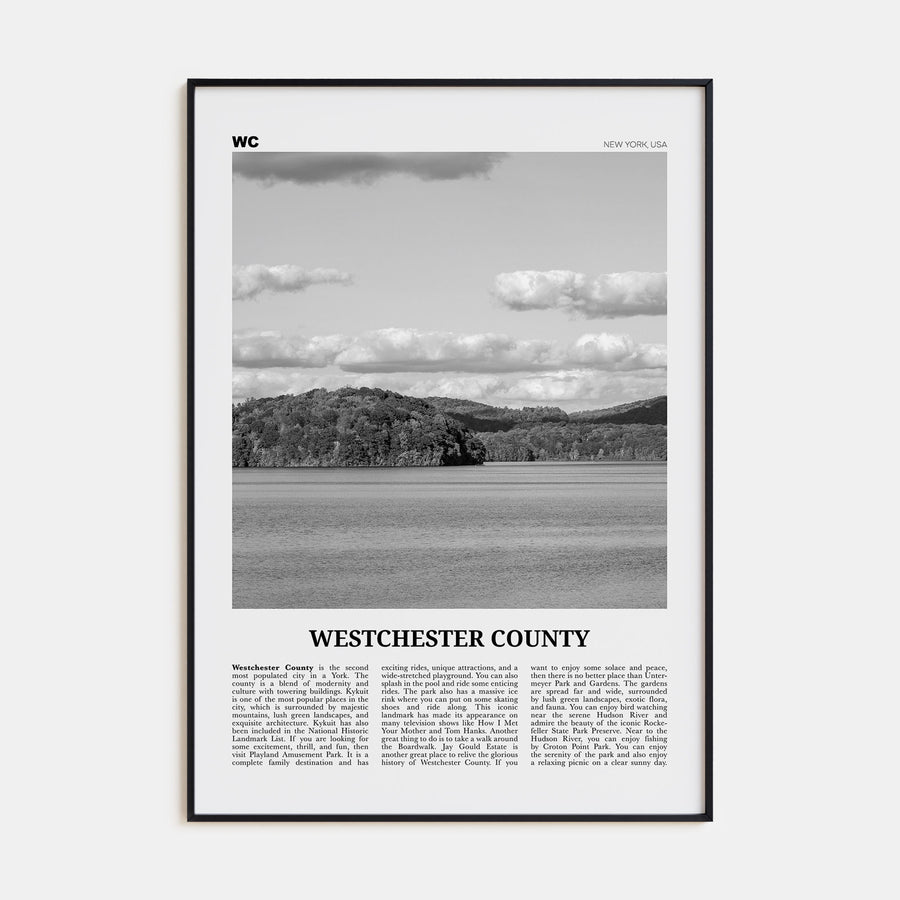 Westchester County Travel B&W Poster