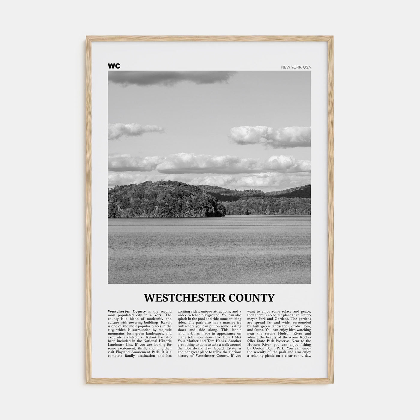 Westchester County Travel B&W Poster