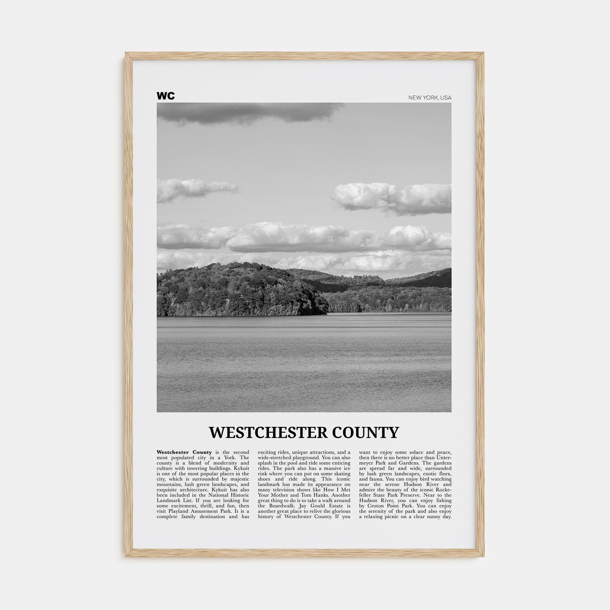 Westchester County Travel B&W Poster