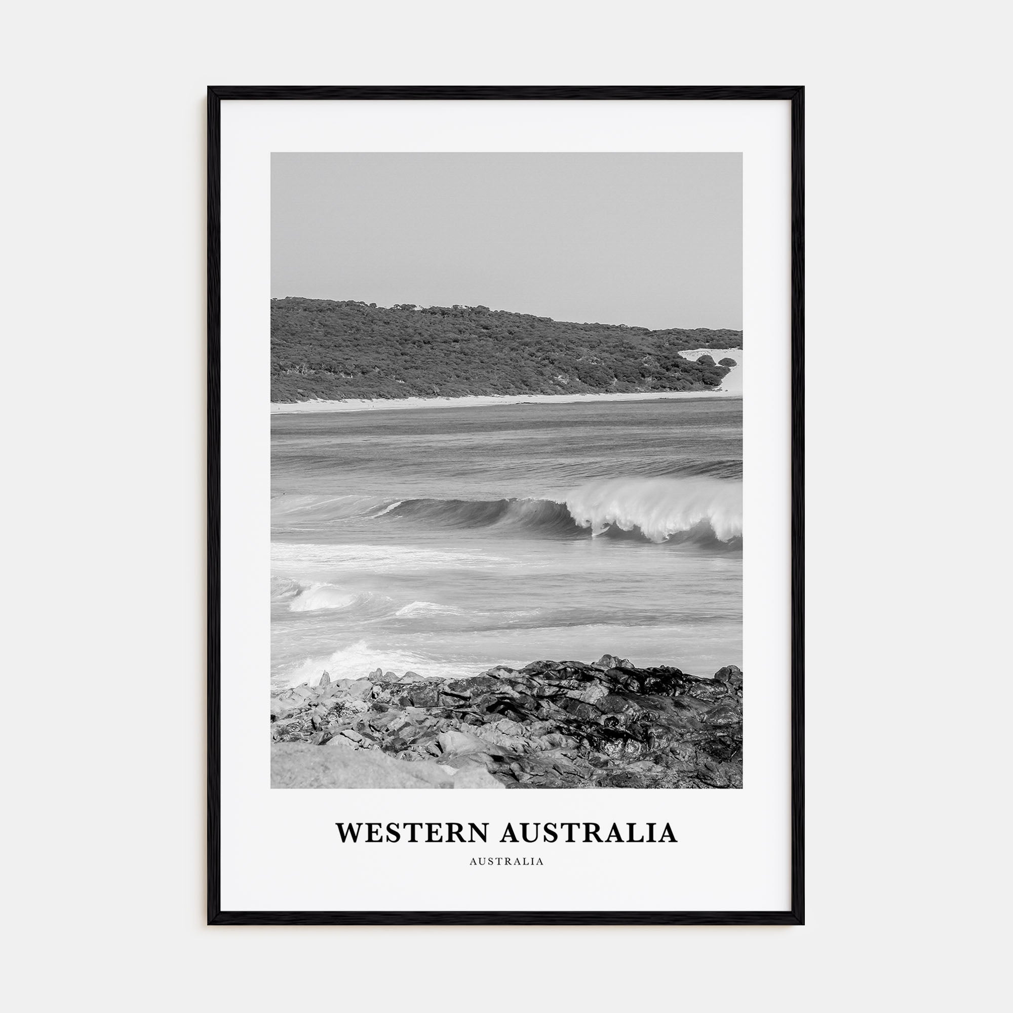 Western Australia Portrait B&W Poster